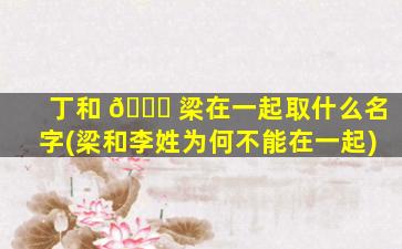 丁和 🐅 梁在一起取什么名字(梁和李姓为何不能在一起)